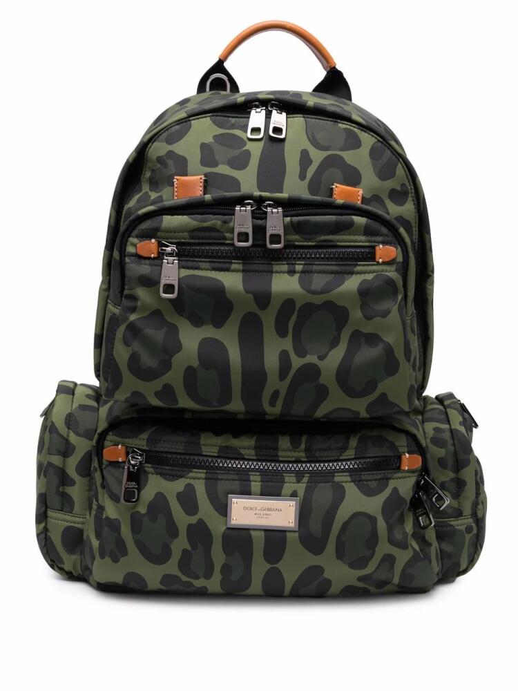 Dolce & Gabbana leopard-print backpack - Green Cover