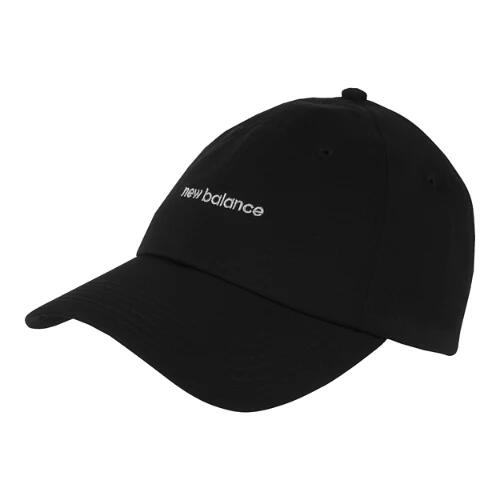 New Balance 6 Panel Linear Logo Hat - Black Cover