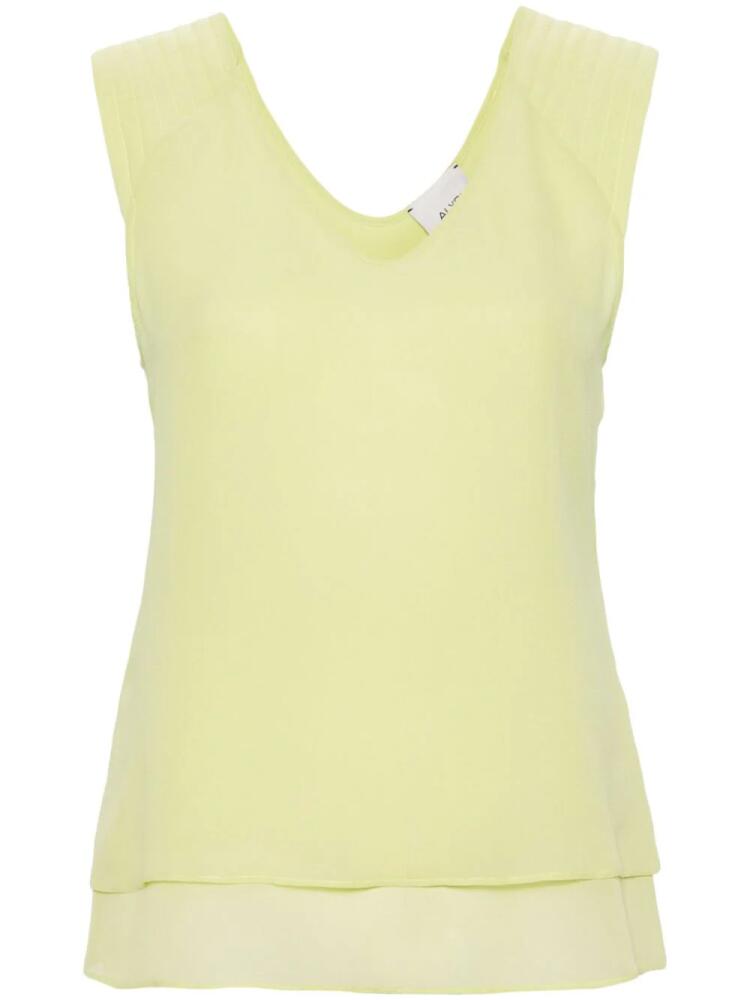 Alysi scoop-neck silk tank top - Green Cover