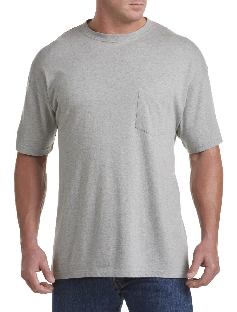 Harbor Bay by DXL Moisture-Wicking Pocket T-Shirt in Grey Heather Cover