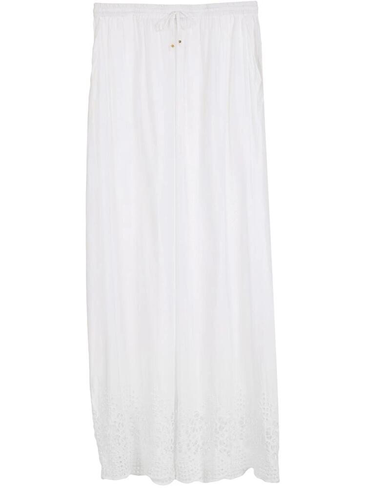 Amir Slama broderie-anglaise palazzo pants - White Cover