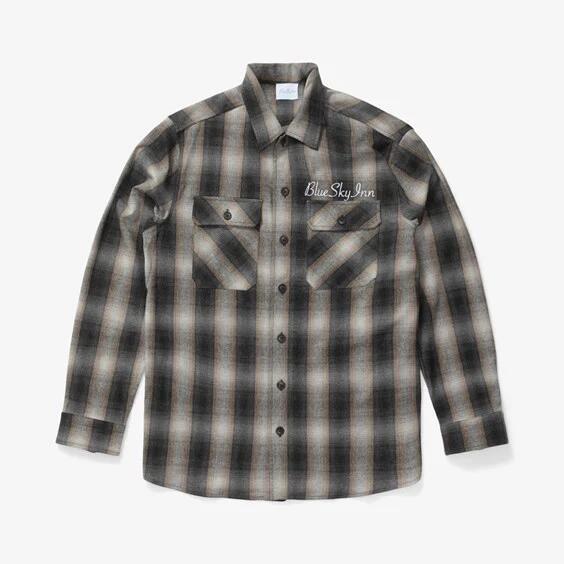 Blue Sky Inn Flannel Check Long Sleeve Shirt Cover