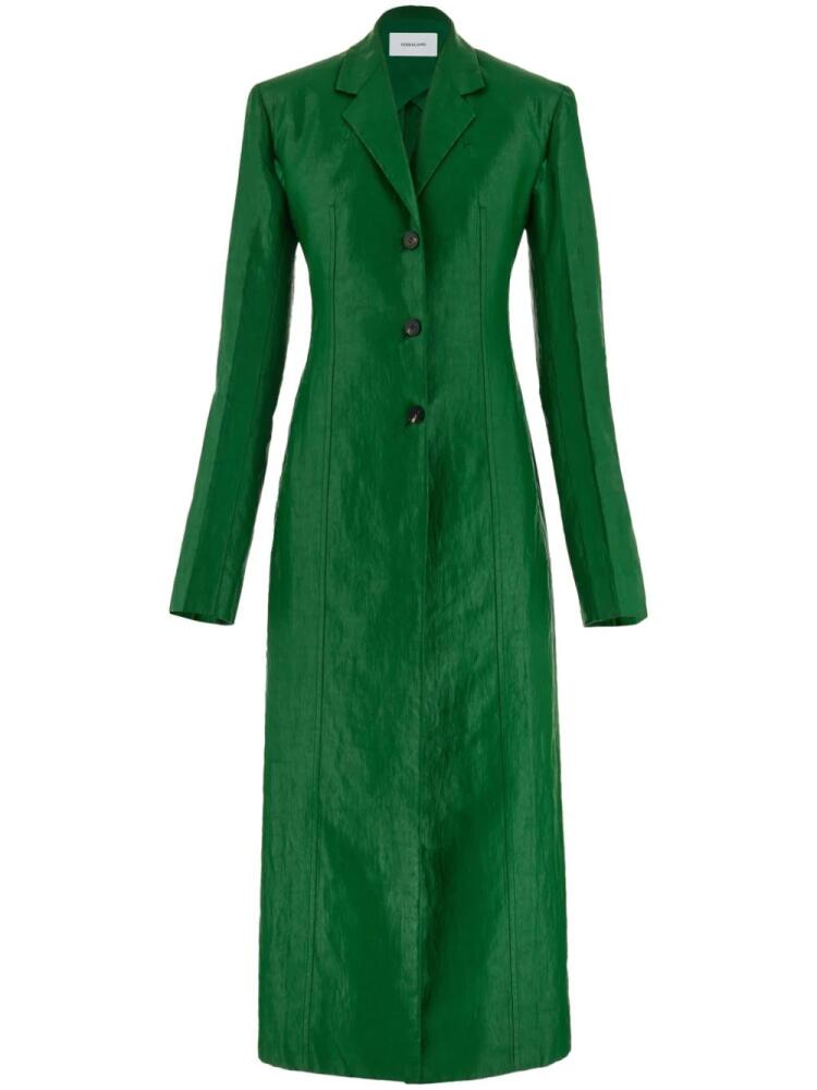 Ferragamo single-breasted linen coat - Green Cover