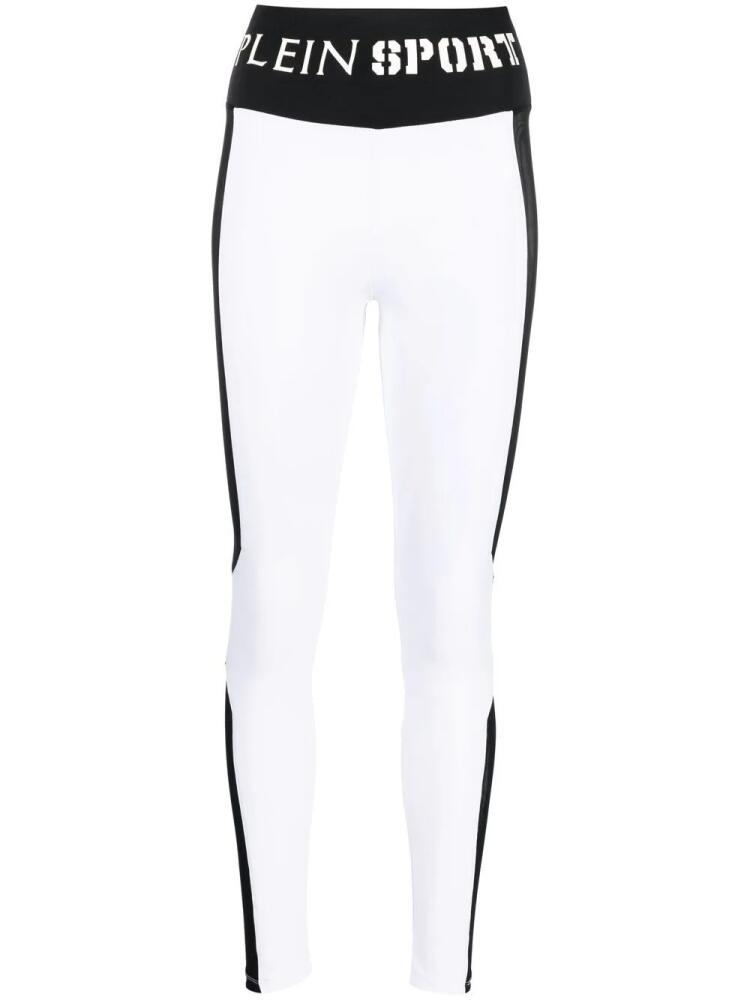 Plein Sport Jogging high-waist leggings - White Cover