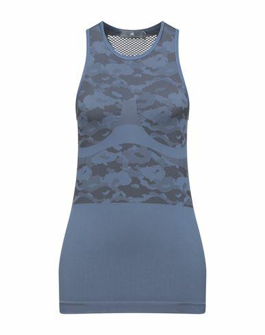 Adidas By Stella Mccartney Woman Tank top Slate blue Recycled polyester, Polyamide, Elastane Cover