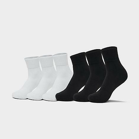 Sonneti Women's Quarter Socks (6-Pack) in Black/White/White Cover