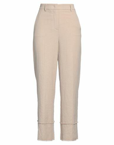 Seductive Woman Pants Beige Polyester, Viscose, Elastane Cover