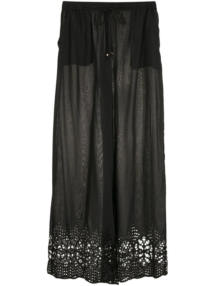 Amir Slama broderie-anglaise palazzo pants - Black Cover