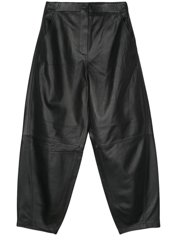 Yves Salomon leather tapered trousers - Black Cover