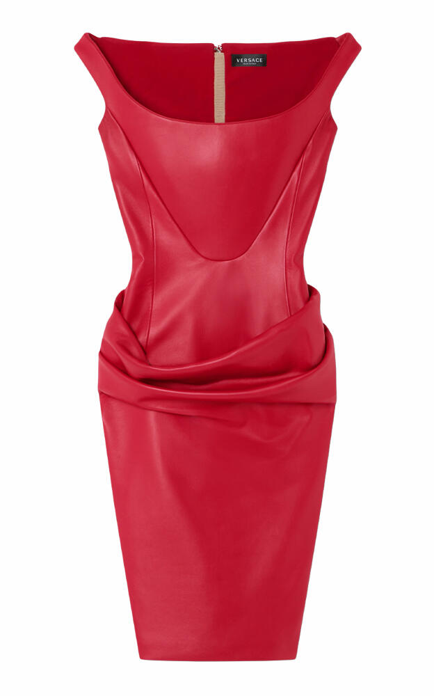 Versace - Leather Mini Dress - Red Cover