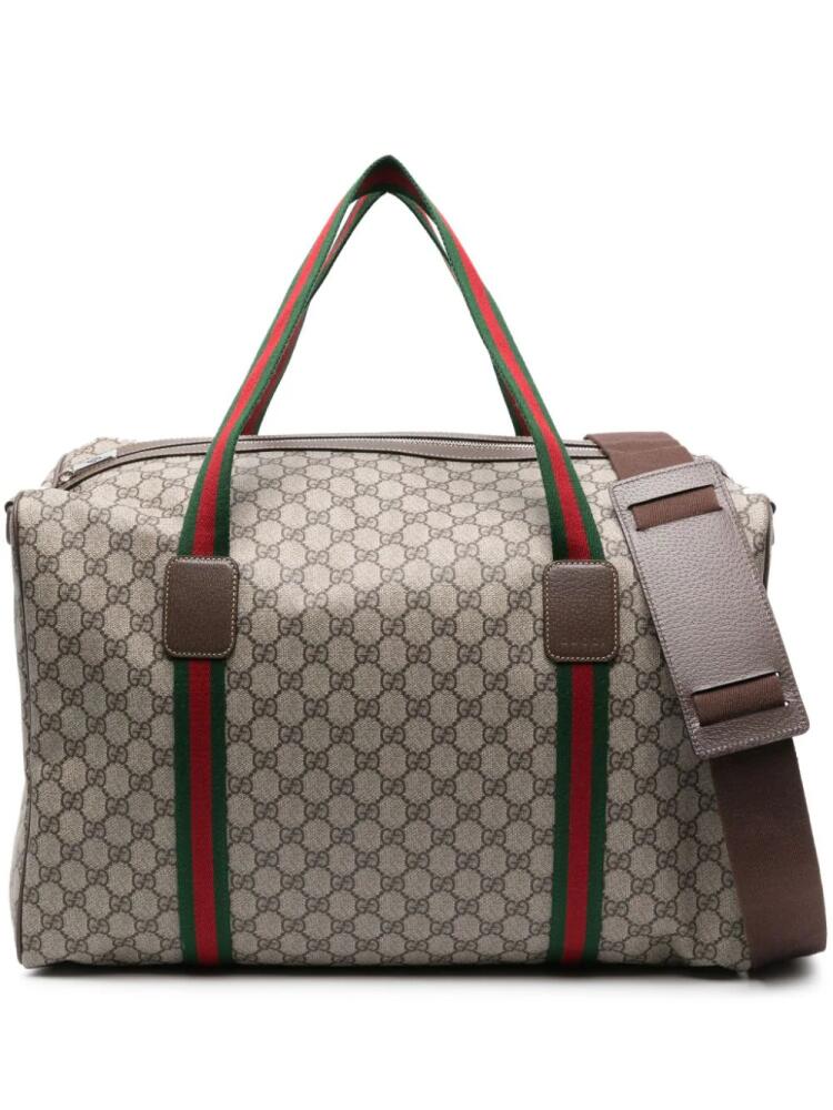 Gucci large Web-stripe holdall - Brown Cover