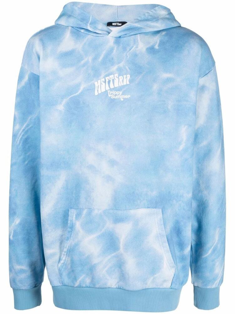 MSFTSrep logo-print tie-dye hoodie - Blue Cover