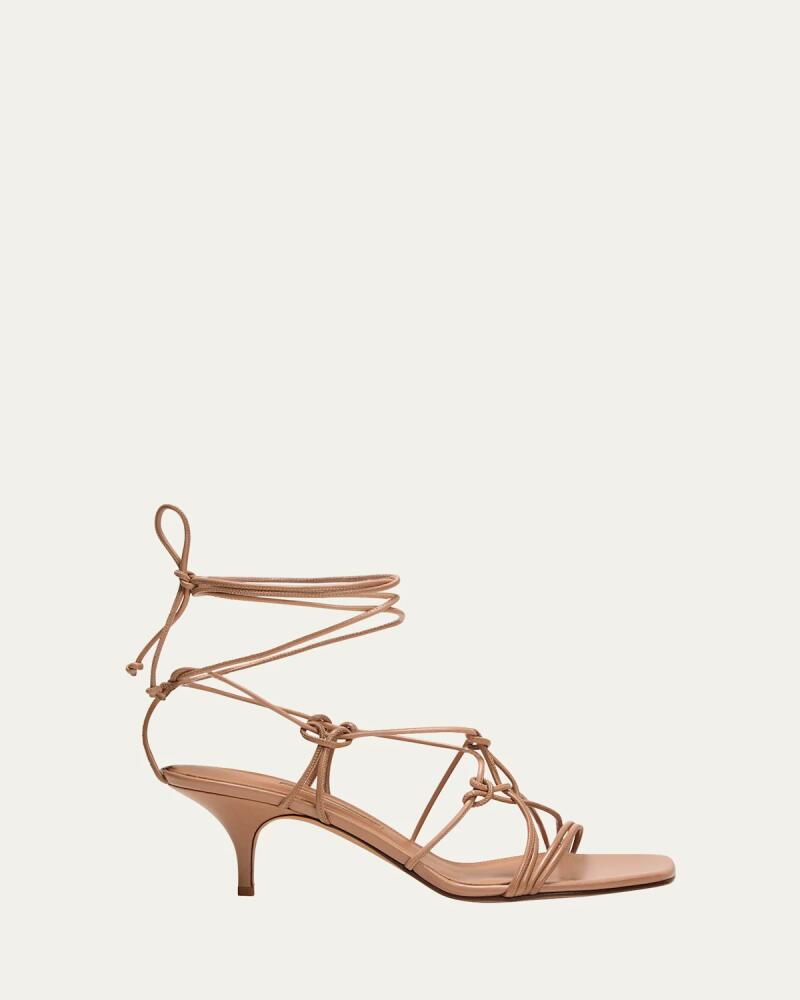 Emme Parsons Festa Knotted Leather Ankle-Wrap Sandals Cover