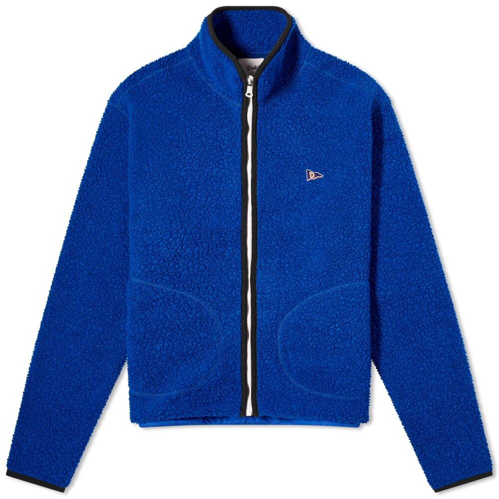 Drake's Men's Boucle Wool Zip Fleece Jacket in Blue Cover