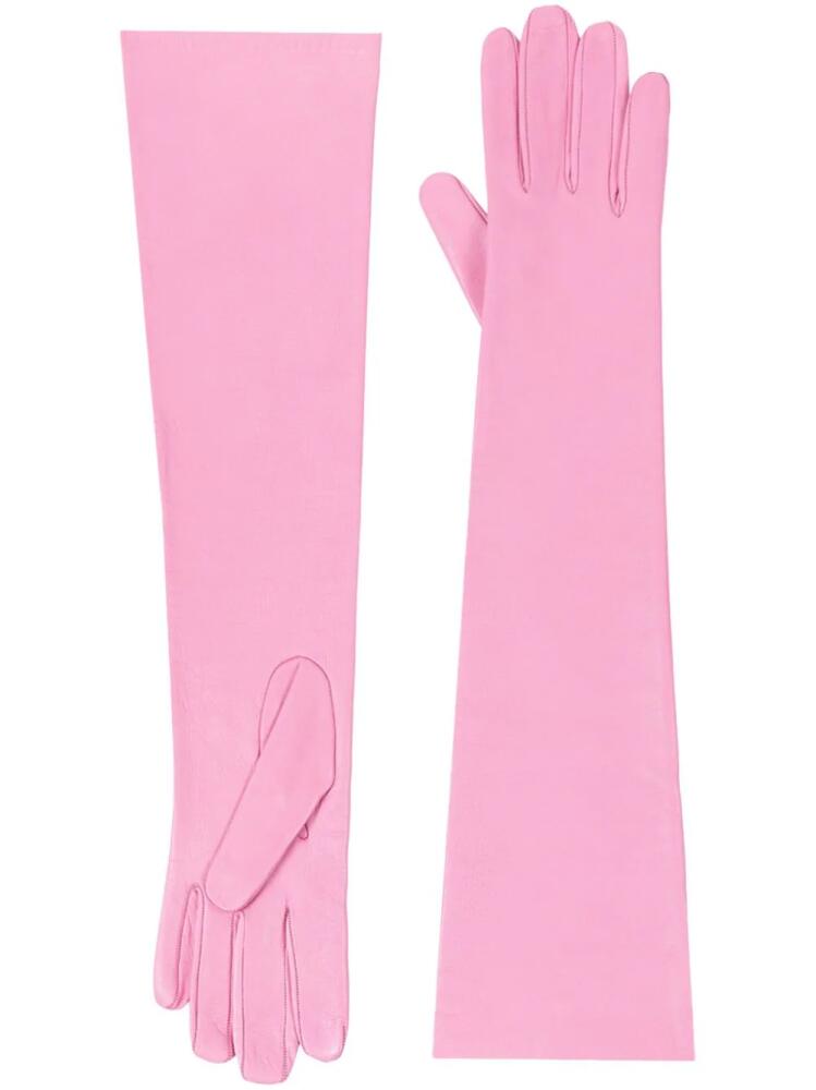 DRIES VAN NOTEN leather gloves - Pink Cover