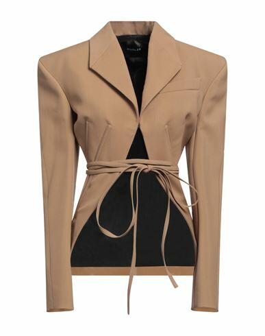 Mugler Woman Blazer Camel Viscose, Virgin Wool Cover