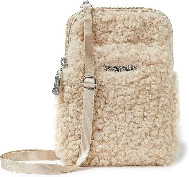 Baggallini Take Two RFID Bryant Crossbody (Light Beige Faux Shearling) Handbags Cover