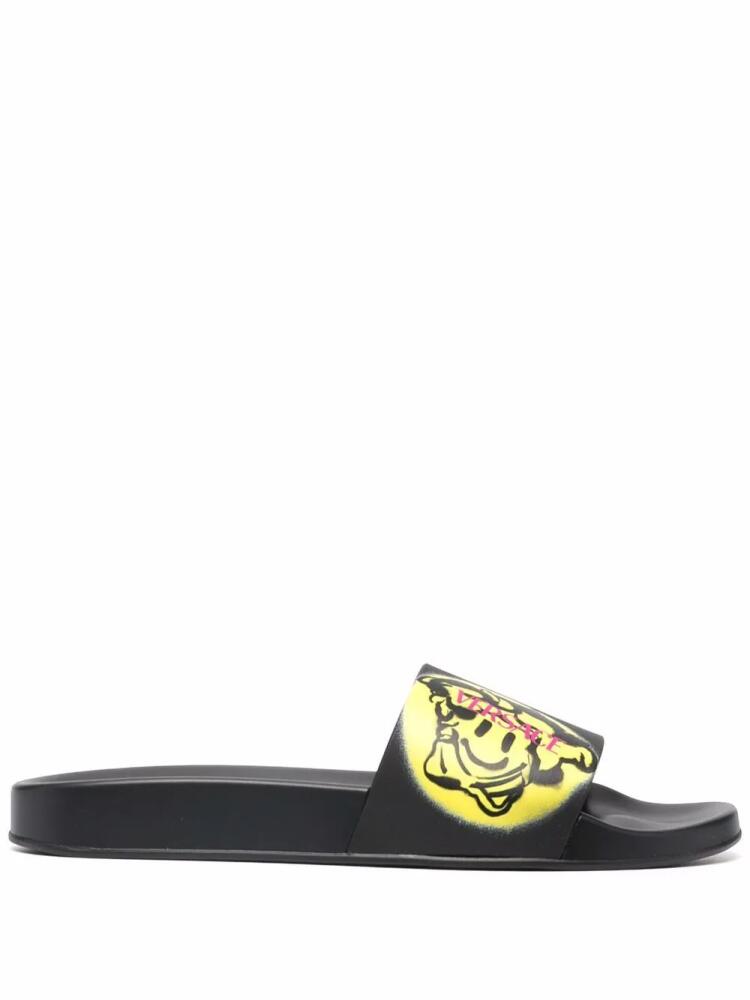 Versace Graphic logo-print slides - Black Cover