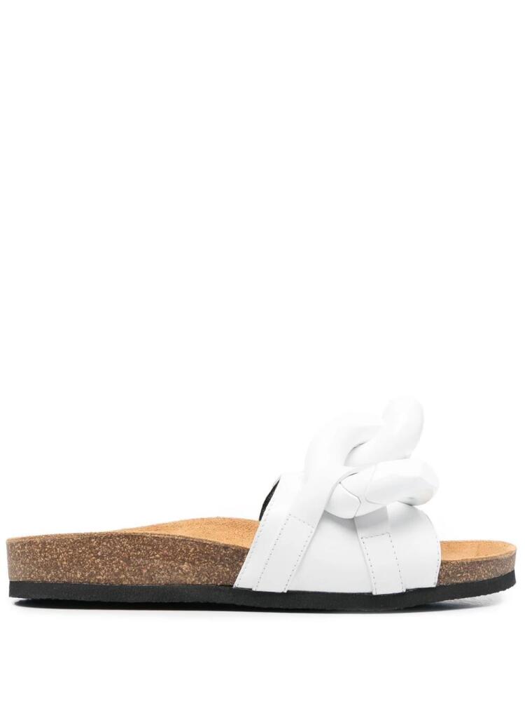 JW Anderson chain-link leather slides - White Cover