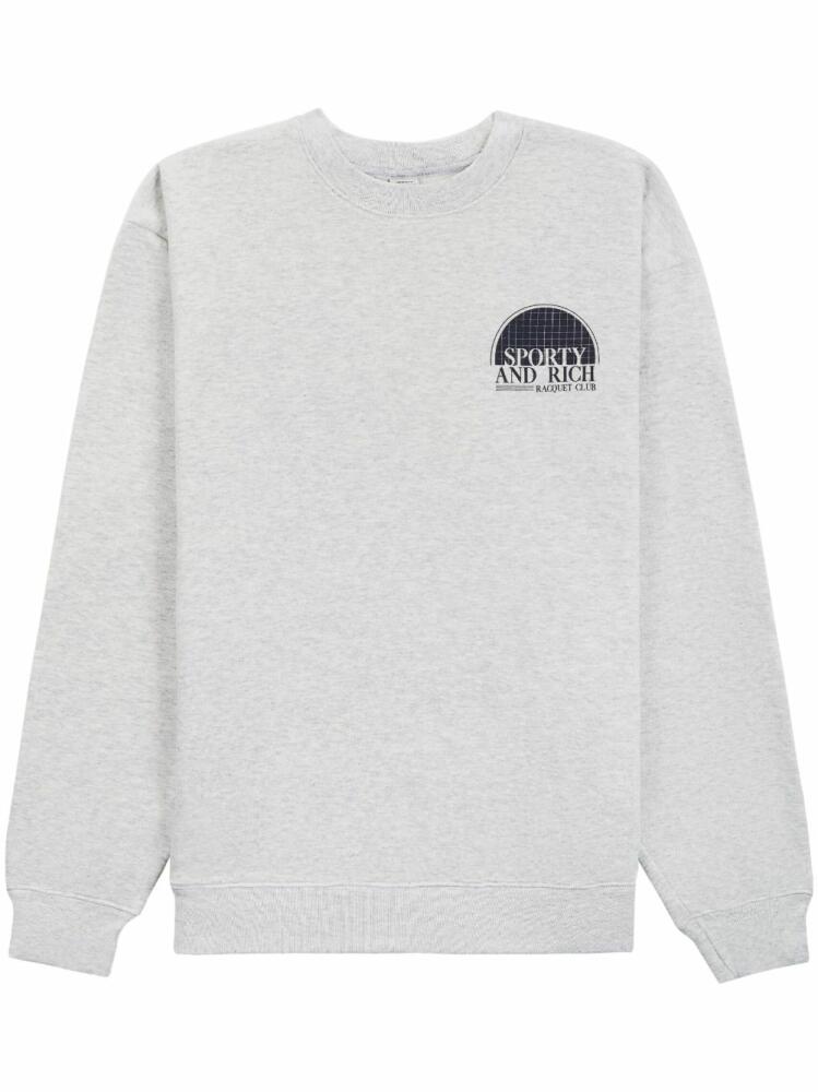 Sporty & Rich Racquet Club logo-print sweatshirt - Grey Cover