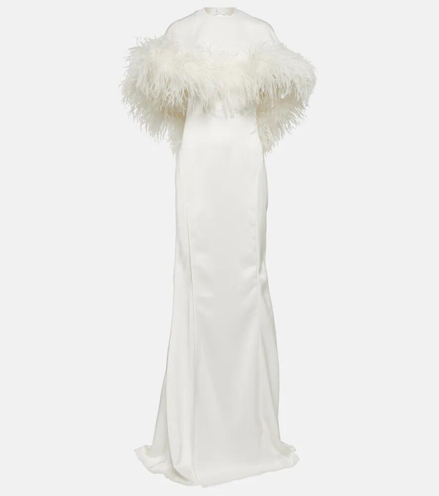 The Attico Feather-trimmed gown Cover