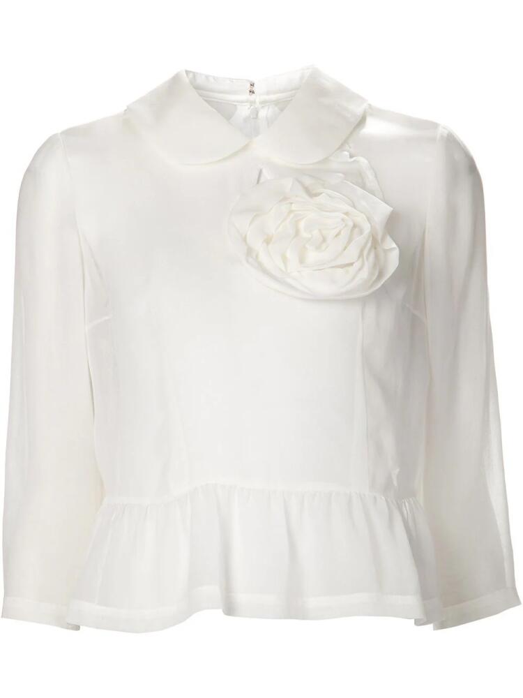 Comme Des Garçons Comme Des Garçons sheer bow blouse - White Cover