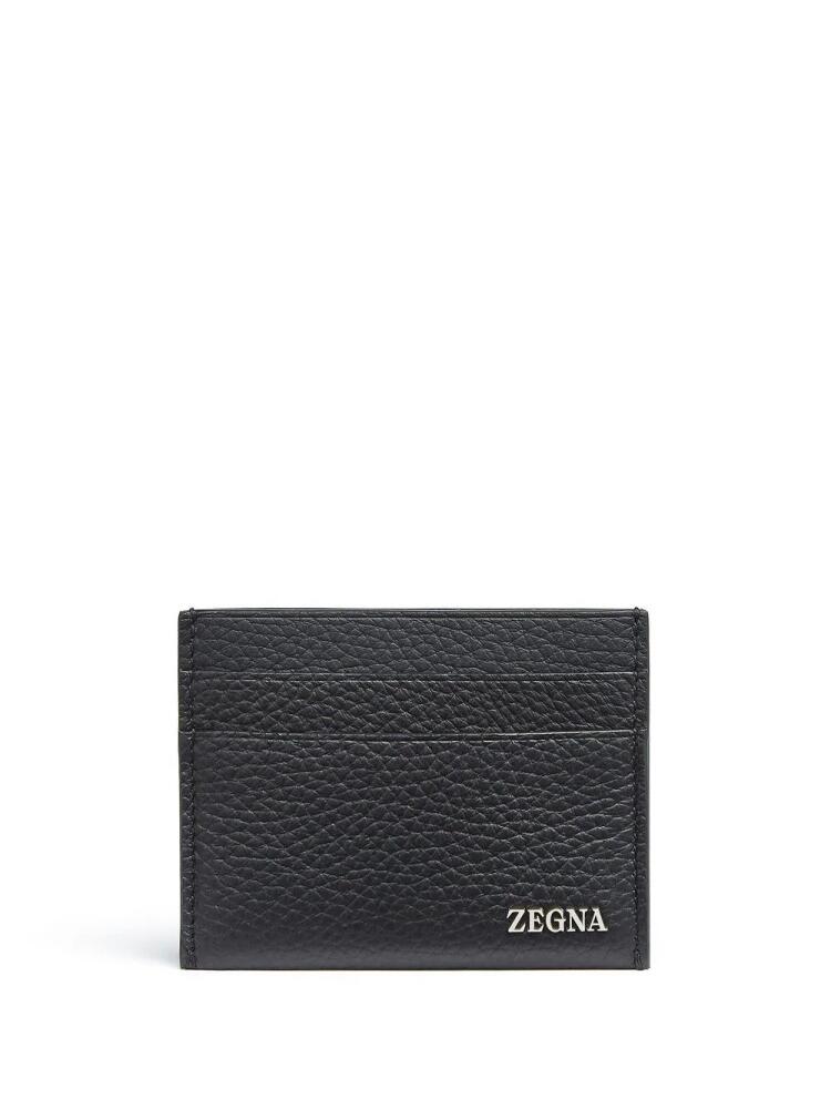 Zegna logo-plaque leather cardholder - Black Cover