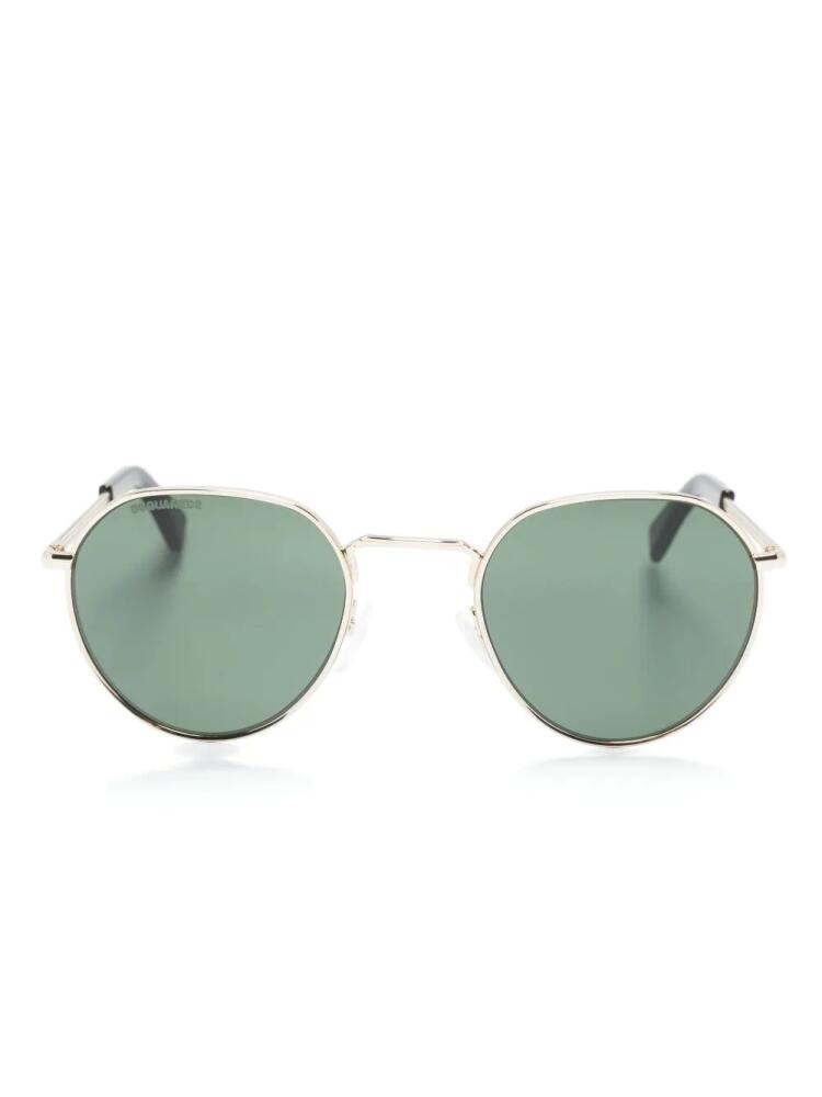 DSQUARED2 EYEWEAR metallic-effect round-frame sunglasses - Gold Cover