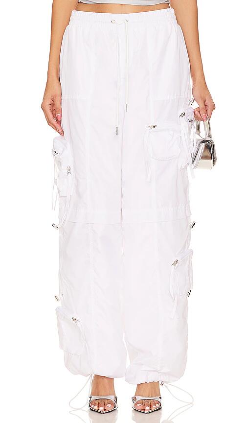 SER.O.YA Alba Ruched Cargo Pant in White Cover