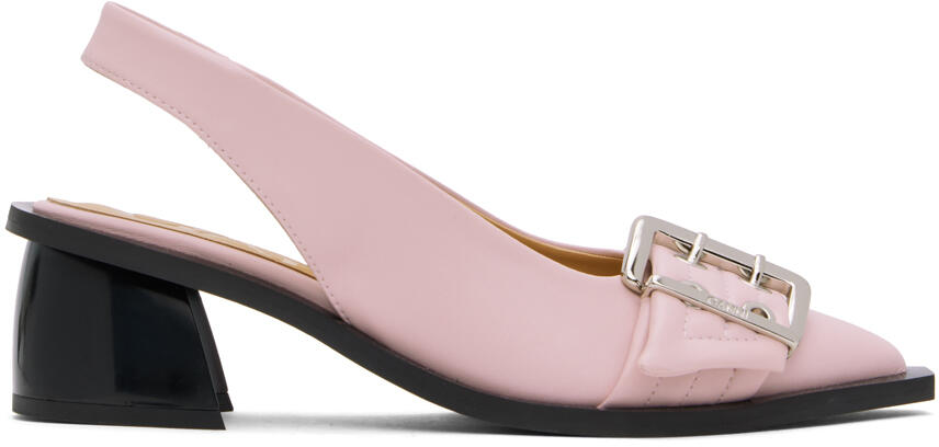 GANNI Pink Feminine Buckle Slingback Heels Cover