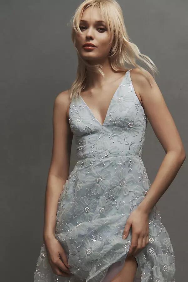 Dress The Population Audrey Sleeveless Lace-Overlay Midi Dress Cover