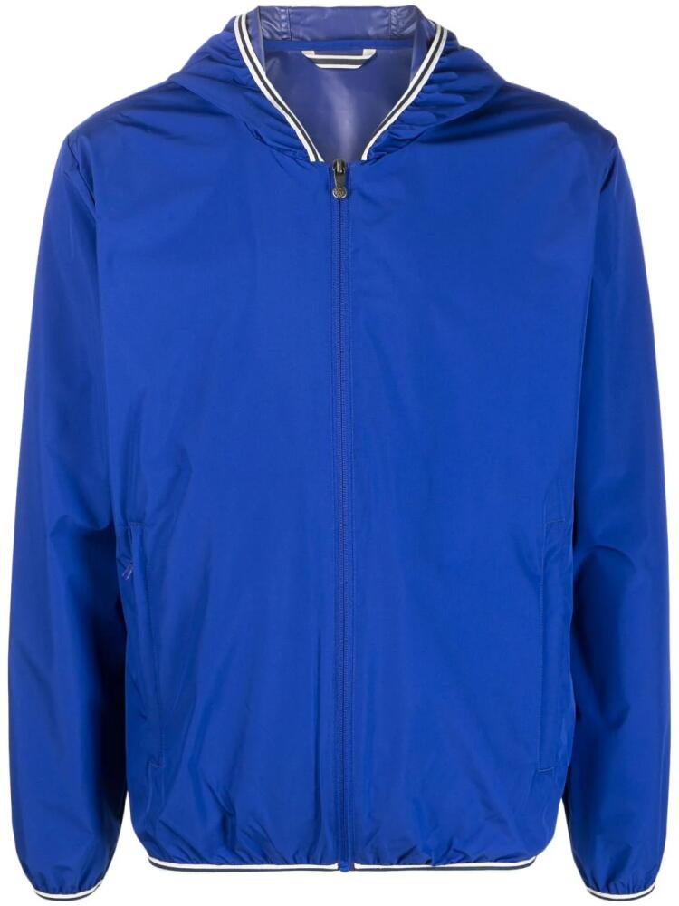 Pyrenex stripe-trim hooded jacket - Blue Cover