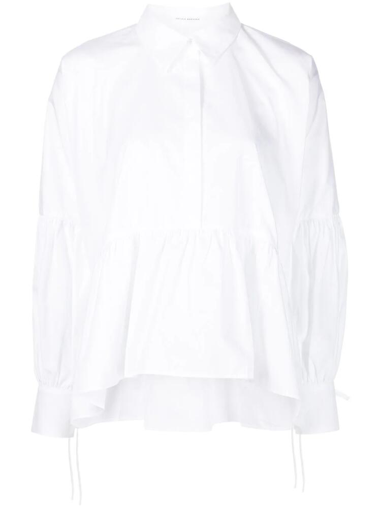 Cecilie Bahnsen Andrea cotton peplum hem shirt - White Cover