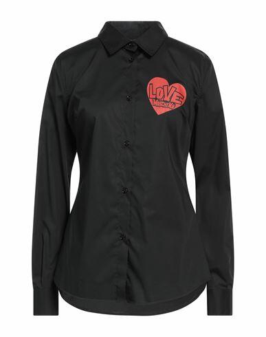 Love Moschino Woman Shirt Black Cotton, Elastane Cover