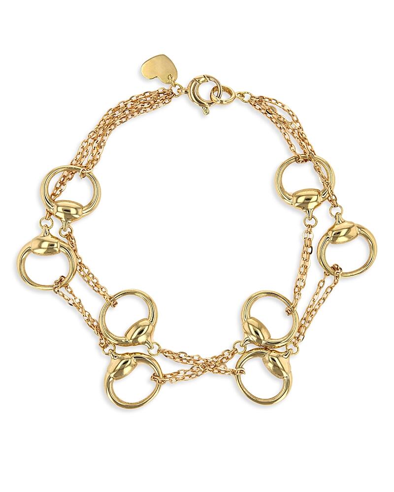 Alberto Milani 18K Yellow Gold Via Caneva Double Strand Horsebit Link Bracelet Cover