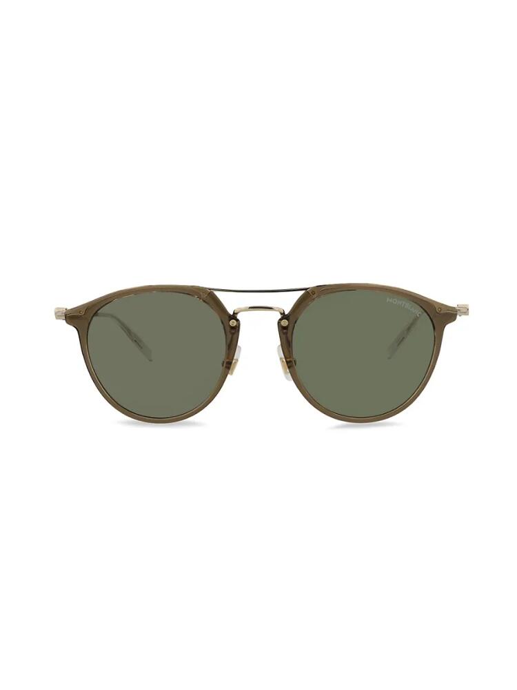 Montblanc Women's 50MM Aviator Sunglasses - Brown Gold Cover