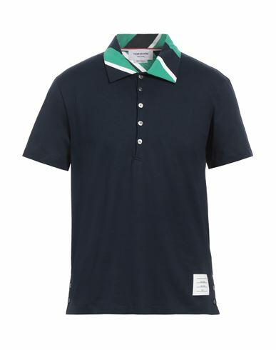 Thom Browne Man Polo shirt Midnight blue Cotton Cover