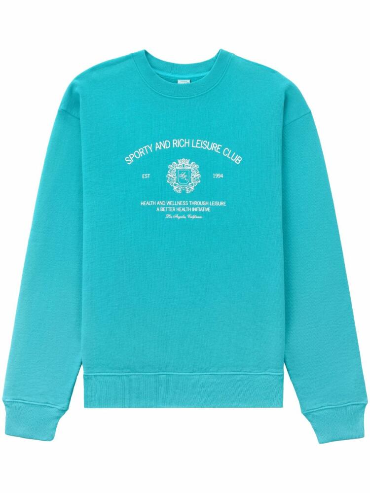 Sporty & Rich slogan-print crew-neck sweatshirt - Blue Cover