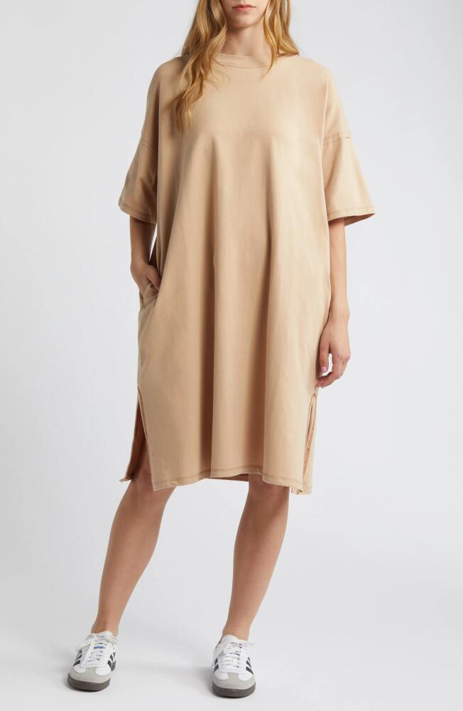 Dressed in Lala Ultimate Stretch Cotton T-Shirt Dress in Mocha Cover