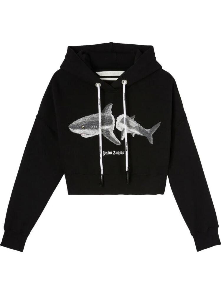 Palm Angels Shark cotton hoodie - Black Cover