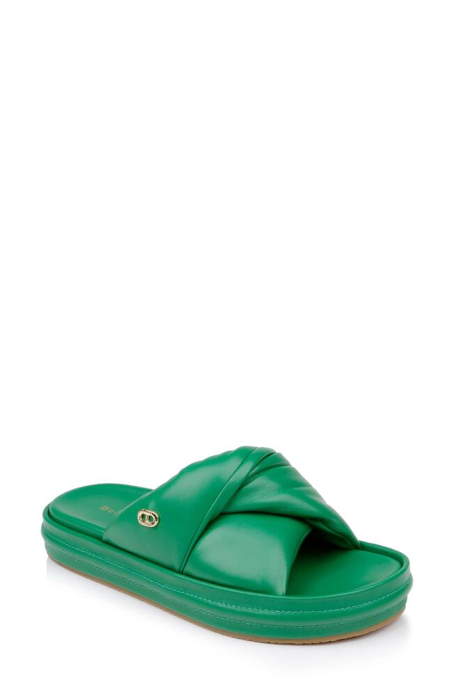 Dee Ocleppo Milan Slide Sandal in Green Leather Cover