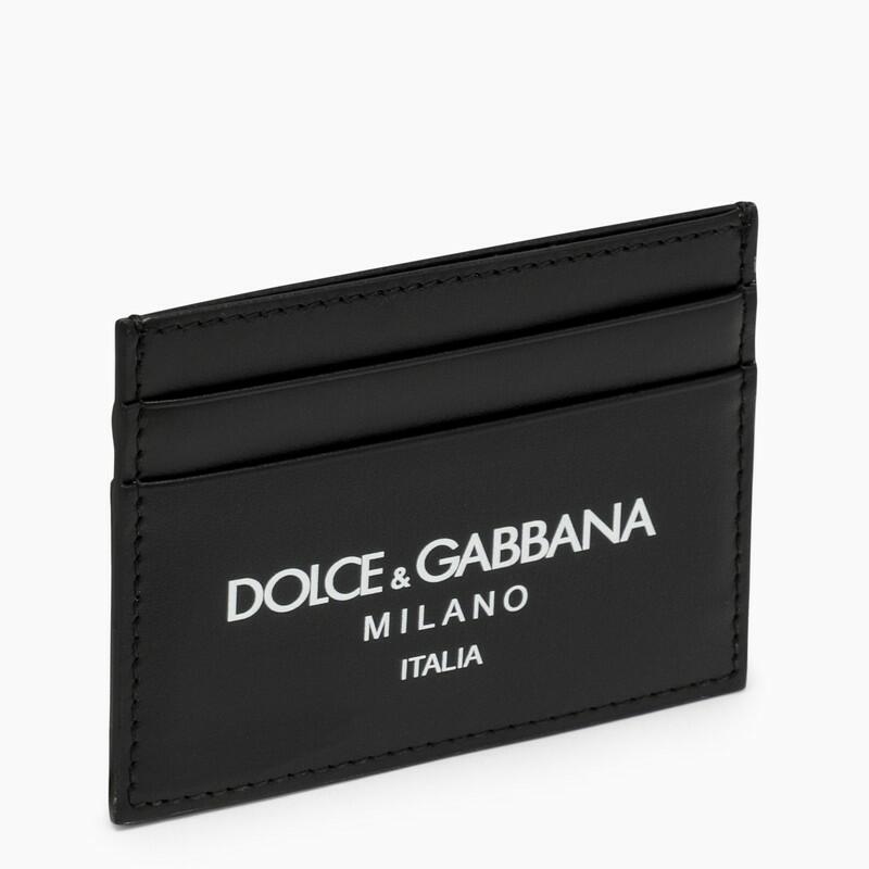 Dolce&Gabbana Black calfskin card holder with logo Cover