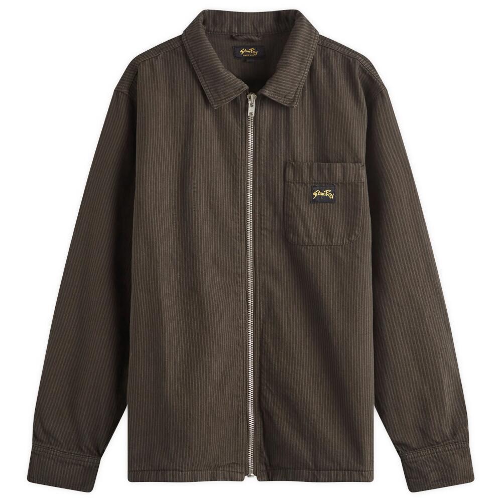 Stan Ray Men's Zip Overshirt in Overdye Charcoal Hickory Cover