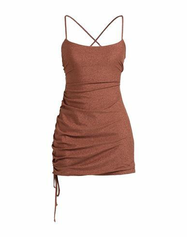 Miss Bikini Luxe Woman Cover-up Brown Polyamide, Elastane, Metallic fiber Cover