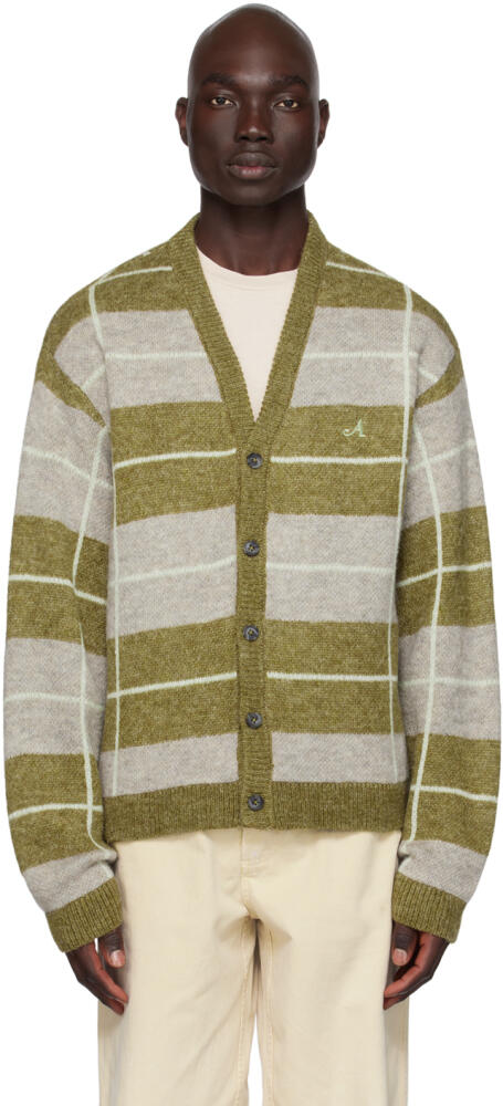 Awake NY Khaki Striped Cardigan Cover