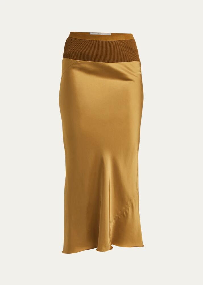 Rick Owens Satin Bias Midi Skirt Cover