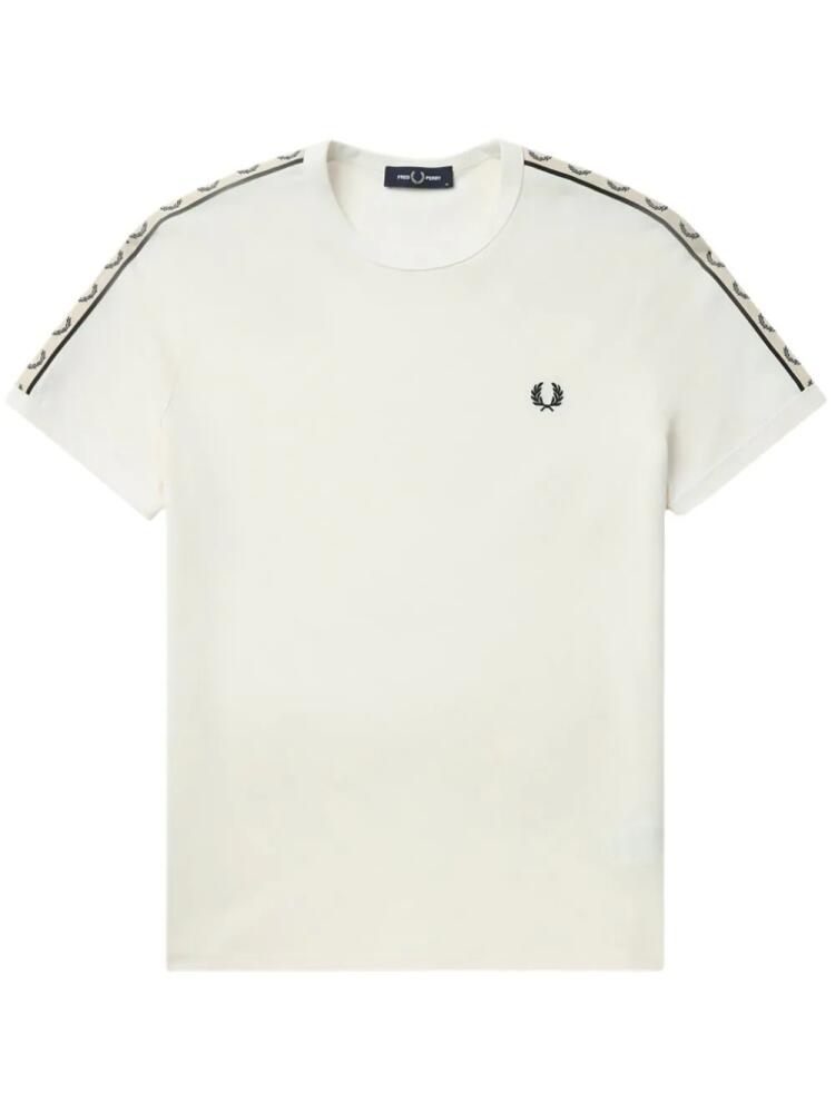 Fred Perry logo-embroidered cotton T-shirt - White Cover