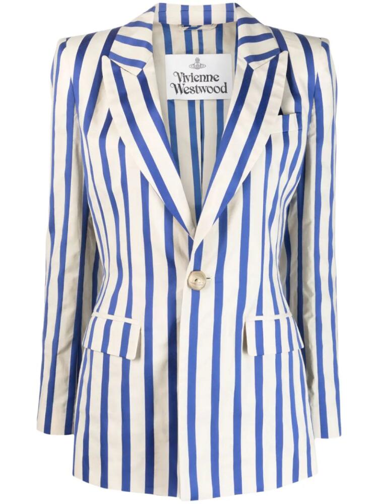 Vivienne Westwood striped cotton blazer - Neutrals Cover