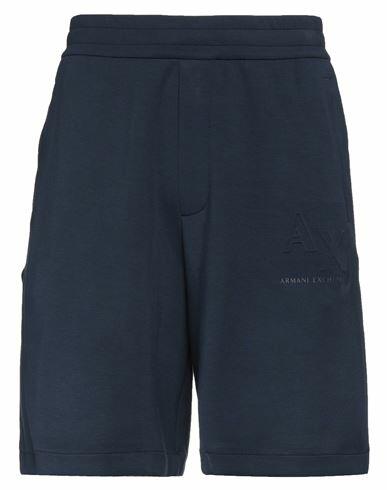 Armani Exchange Man Shorts & Bermuda Shorts Navy blue Modal, Polyester, Elastane Cover