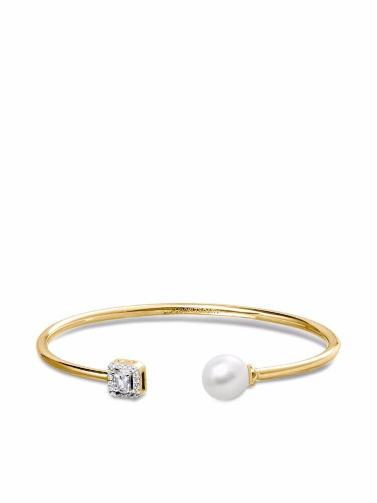 AUTORE MODA Meaghan pearl, diamond and sapphire bangle - Gold Cover